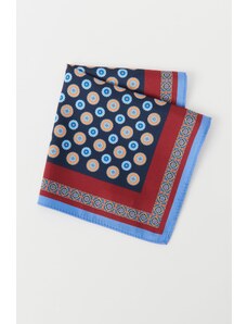 ALTINYILDIZ CLASSICS Men's Claret Red-Navy Blue Patterned Handkerchief