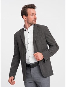 Ombre Clothing Elegant men's jacket with decorative buttons on cuffs - graphite V1 OM-BLZB-0114