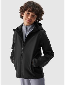 4F Chlapčenská vetroodolná softshellová bunda s membránou 5000 - čierna