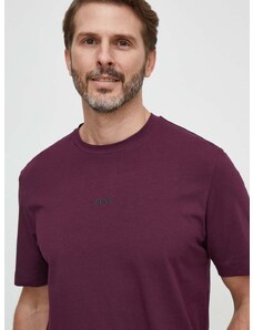 Tričko BOSS BOSS ORANGE pánske, fialová farba, jednofarebné, 50473278