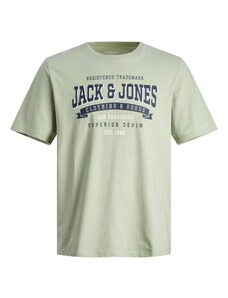 JACK & JONES Tričko námornícka modrá / pastelovo zelená / biela