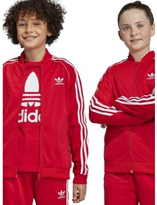 Detská mikina adidas Originals červená farba, s nášivkou