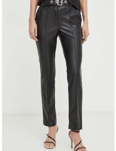 Nohavice Marciano Guess RORY dámske, čierna farba, priliehavé, vysoký pás, 4RGB19 9645Z