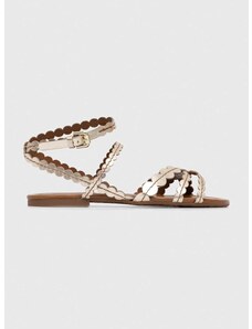 Kožené sandále See by Chloé Kaddy dámske, zlatá farba, SB42031A