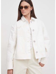 Rifľová bunda Emporio Armani dámska, biela farba, prechodná, 3D2B75 2NY0Z