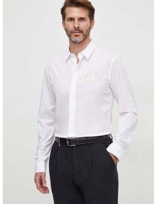 Košeľa Versace Jeans Couture pánska, biela farba, slim, s klasickým golierom, 76GALYS2 CN002