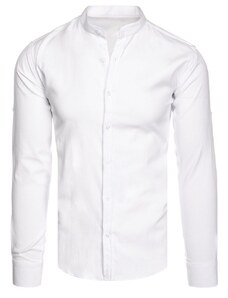 Dstreet Krásna biela pánska košeľa so stojačikom