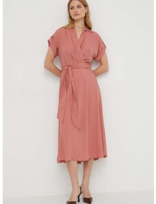 Šaty Lauren Ralph Lauren ružová farba,midi,áčkový strih,250909427