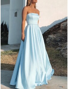 HollywoodStyle svetlo modré plesové šaty Linda: svetlo modrá Satén XS-S