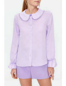 Trendyol Lilac Collar Detailed Ruffled Woven Shirt