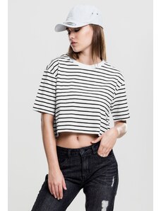UC Ladies Women's short striped oversized t-shirt wht/bl