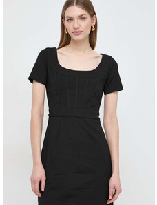 Šaty Guess ANNA čierna farba, mini, rovný strih, W4RK15 KBJP2