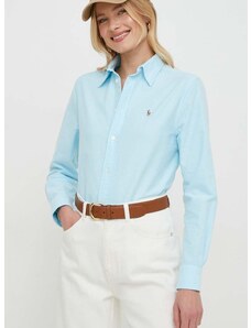 Bavlnená košeľa Polo Ralph Lauren dámska, voľný strih, s klasickým golierom, 211932521
