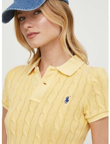 Bavlnené polo tričko Polo Ralph Lauren žltá farba,211943010