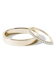 Half eternity a hladký svadobný prsteň zo zlata KLENOTA S0738203