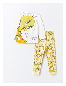 LC Waikiki Tweety Printed Baby Girl Pajamas Set