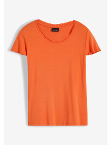 bonprix Tričko s nariaseným zakončením, farba oranžová