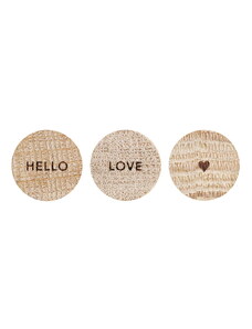 Eulenschnitt Sada drevených magnetov Hello Love - 3 ks