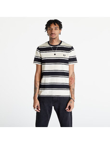 Pánske tričko FRED PERRY Bold Stripe T-Shirt Oatmeal/ Ecru/ Black
