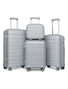 KONO 4 Set kufrov, na cesty s kozmetickým kufríkom, šedý