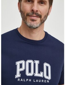 Bavlnené tričko Polo Ralph Lauren pánsky,tmavomodrá farba,s potlačou,710934714