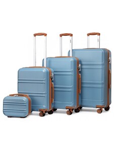 KONO Set 4 cestovných kufrov Ariel, modrohnedý