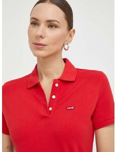 Polo tričko Levi's dámsky, červená farba