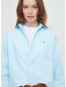 Bavlnená košeľa Polo Ralph Lauren dámska,voľný strih,s klasickým golierom,211931064