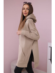 Fashionweek Asymetrická Zateplená dlhá mikina s kapucňou MAXI K9319