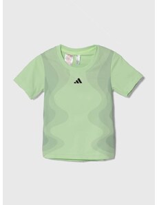 Detské tričko adidas Performance zelená farba, s potlačou