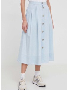 Rifľová sukňa Polo Ralph Lauren midi, áčkový strih, 211924809