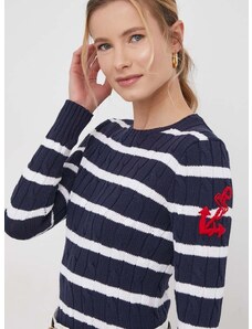 Bavlnený sveter Polo Ralph Lauren tmavomodrá farba,211924429