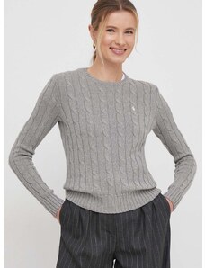 Bavlnený sveter Polo Ralph Lauren šedá farba,211943903
