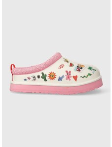 Detské kožené papuče UGG TAZZ POP SKETCH ružová farba