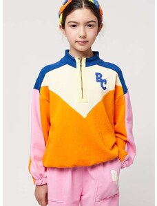 Detská bavlnená mikina Bobo Choses oranžová farba, vzorovaná