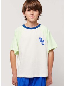 Detská bavlnená košeľa s dlhým rukávom Bobo Choses zelená farba, s potlačou