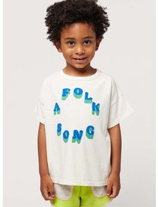 Detské bavlnené tričko Bobo Choses biela farba, s potlačou