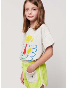 Detské bavlnené tričko Bobo Choses šedá farba, s potlačou