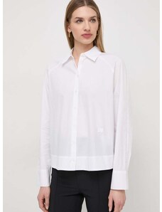 Bavlnená košeľa Armani Exchange dámska, biela farba, regular, s klasickým golierom, 3DYC07 YN3NZ