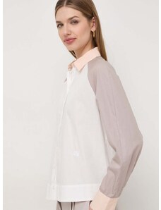 Bavlnená košeľa Armani Exchange dámska, biela farba, regular, s klasickým golierom, 3DYC07 YN3NZ