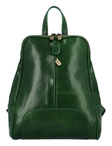 Dámsky kožený batoh zelený - Delami Vera Pelle Liviena zelená