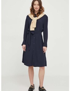 Šaty Tommy Hilfiger tmavomodrá farba,mini,áčkový strih,WW0WW40563