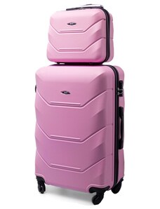 Rogal Ružová sada 2 luxusných plastových kufrov "Luxury" - veľ. M, L