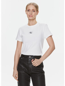 Calvin Klein dámske biele rebrované tričko