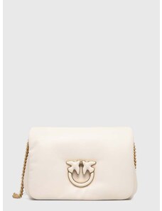Kožená kabelka Pinko biela farba, 101585.A10F