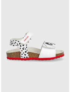Detské sandále Geox x Disney, SANDAL CHALKI biela farba