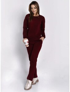FASARDI Women's insulated tracksuit, burgundy sweatshirt and loose trousers
