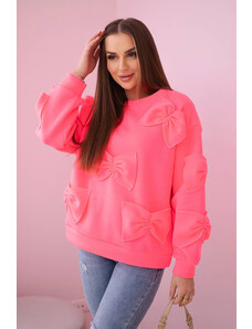 Kesi Insulated sweatshirt with pink neon decorative bows
