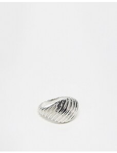 Faded Future textured dome ring in silver
