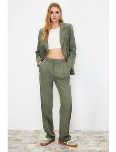 Trendyol Limited Edition Mint Straight Pleated Woven Trousers